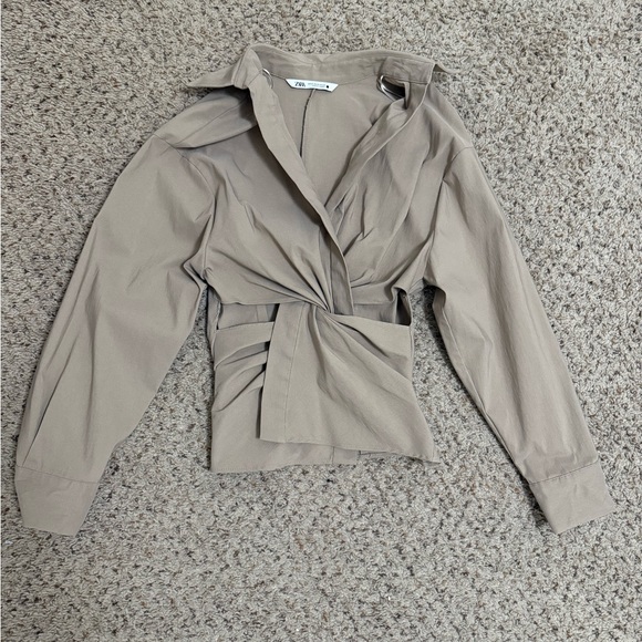 Zara blouse XS/ S beige - Picture 3 of 5